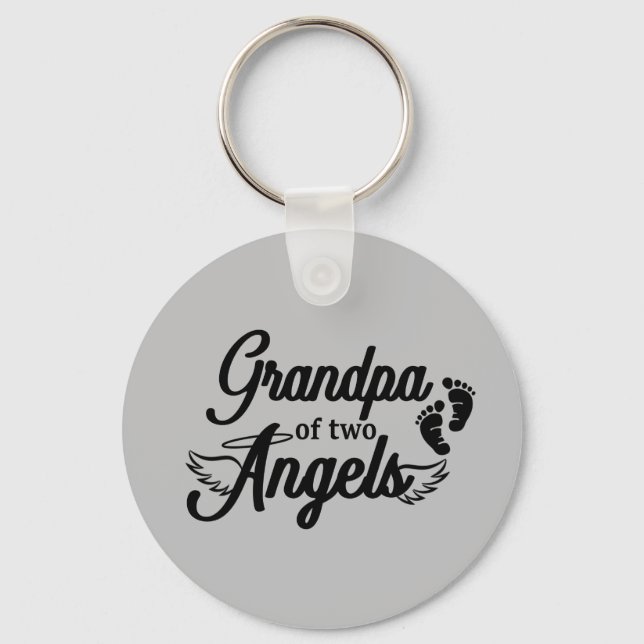Porte-clés Grandpa of Two Angels Twins Keychain (Recto)