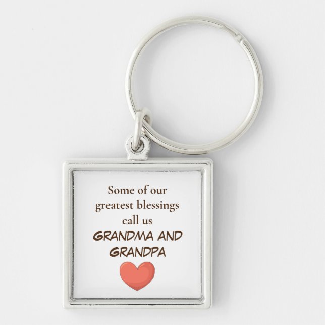 Porte-clés Grands-parents Plus grandes bénédictions Clés de c (Devant)