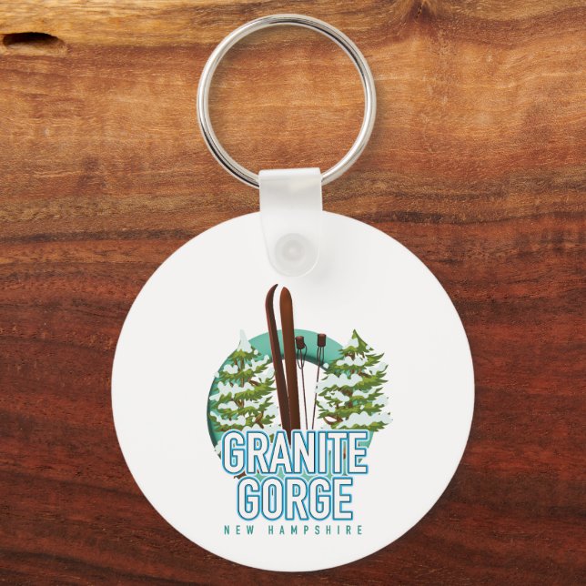 Porte-clés Granite Gorge new Hampshire ski (Verso)
