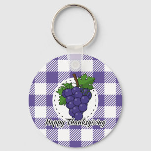 Porte-clés Grape on Violet Plaid