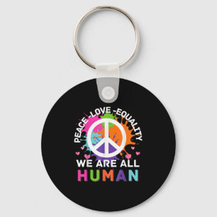 Porte-clés Graphique coloré Nous sommes tous humains Paix amo