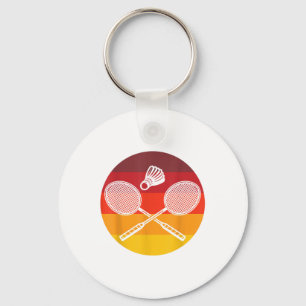 Porte-clés Graphique de badminton Joueur de badminton Navette