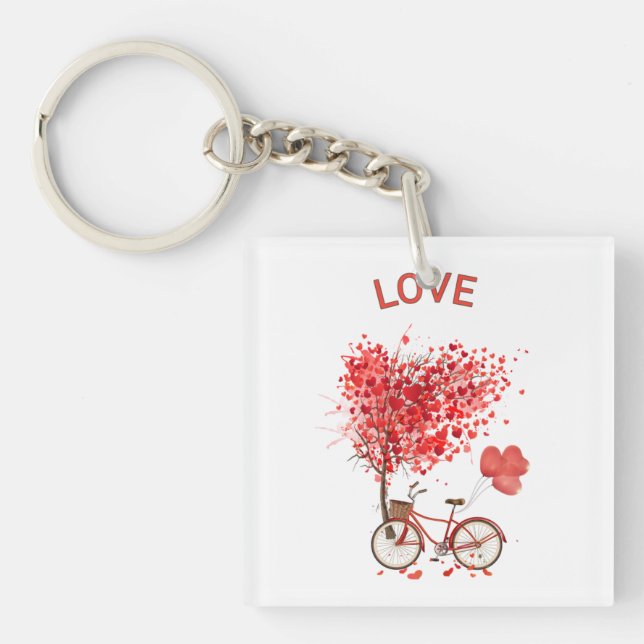 Porte-clés graphique de bicyclette d'amour | Migno (Devant)