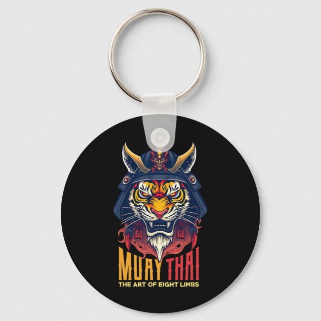 Porte-clés Graphique de boxe thaïlandaise de Muay Thai Samura (Recto)