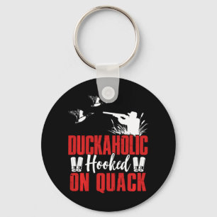 Porte-clés Graphique de chasse amusant Duckaholic pour hommes