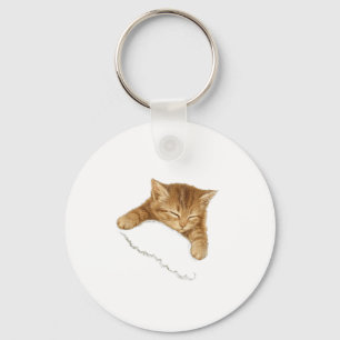 Porte-clés Graphique de chat endormi, tee-shirt vintage pour