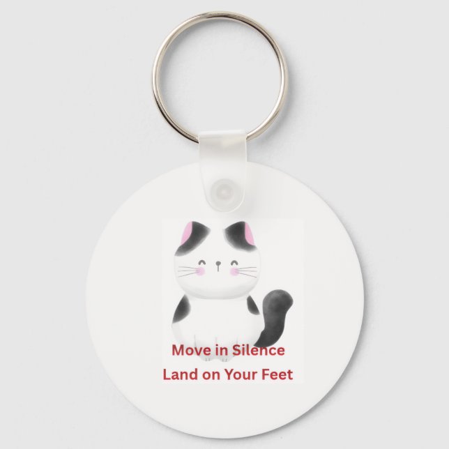 Porte-clés Graphique de chat motivant  (Recto)
