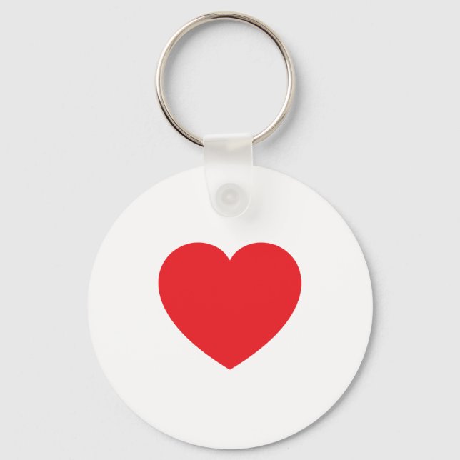 Porte-clés Graphique de cœur d'amour rouge blanc moderne simp (Recto)