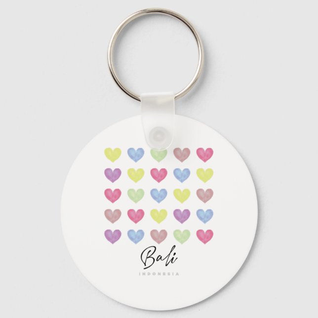Porte-clés Graphique de cœurs Li (Recto)