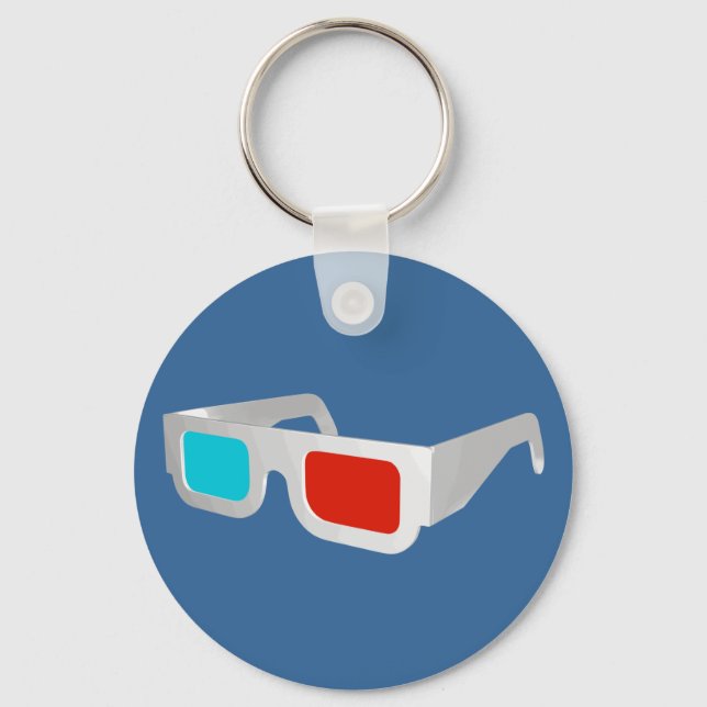Porte-clés Graphique de lunettes 3D rétro (Recto)