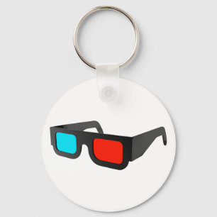 Porte-clés Graphique de lunettes 3D rétro