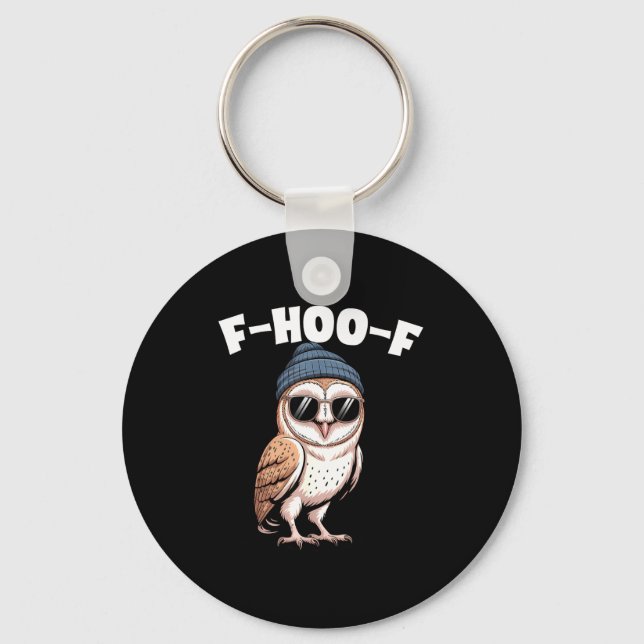 Porte-clés Graphique de mème d'oiseau drôle F-hoo-f  (Recto)