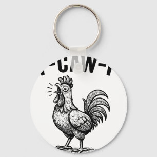 Porte-clés Graphique de poulet drôle F-caw-f Oiseau sarcastiq