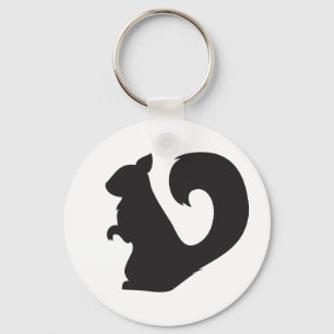 Porte-clés Graphique de silhouette des écureuils