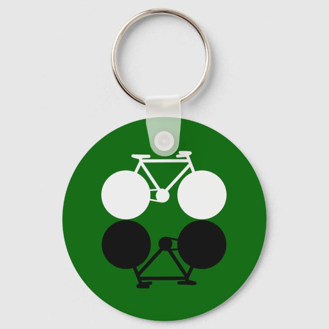 Porte-clés graphique des vélos contrastés (Recto)