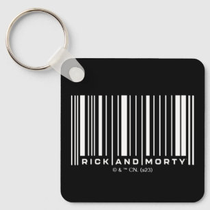 Porte-clés Graphique du code barre de Rick et Morty