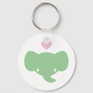 Porte-clés Graphique mignon de coeur d'éléphant