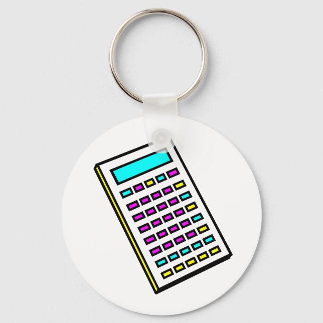Porte-clés Graphique rétrographique du calculateur CMJN (Recto)