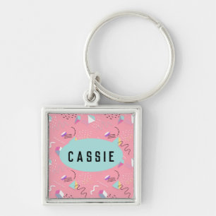 Porte-clés Graphiques Rétro Fun Pink des Années 90