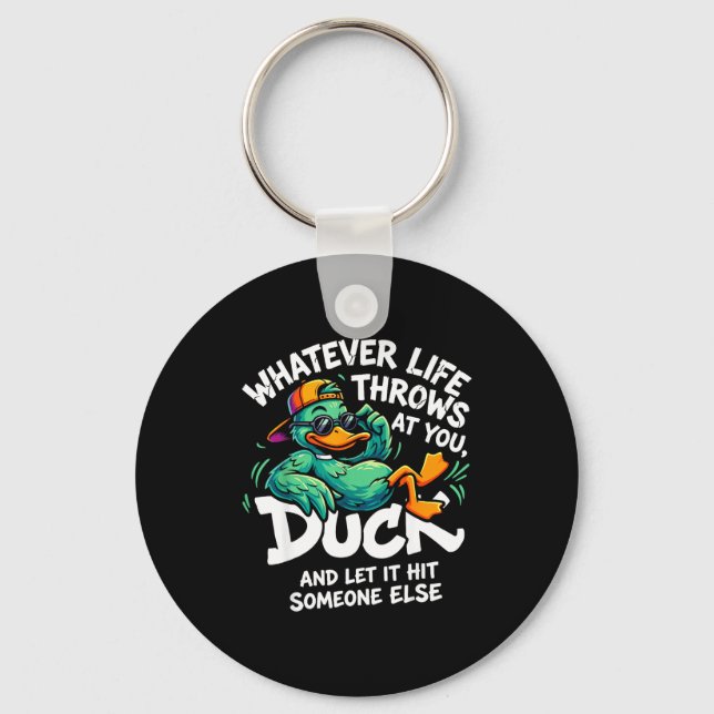 Porte-clés Graphisme canard drôle hommes femmes adolescents c (Recto)
