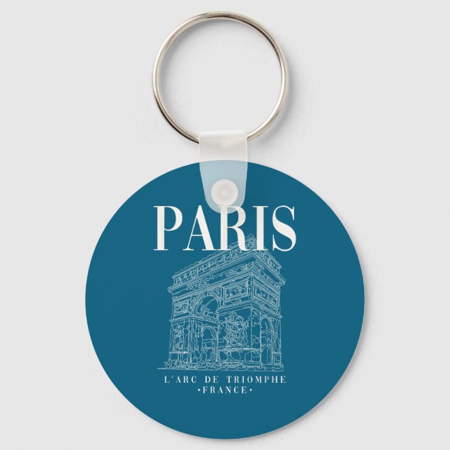 Porte-clés Graphisme Cool Paris Arc De Triomphe Ligne (Recto)