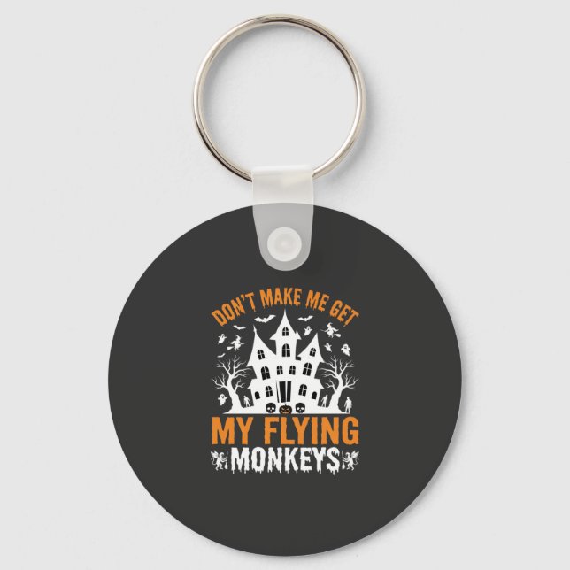 Porte-clés Graphisme de maison hantée de singes volants Hallo (Recto)