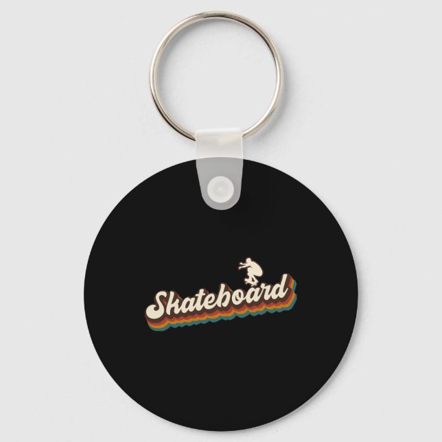Porte-clés Graphisme de skateboard rétro pour skateur - Skate (Recto)