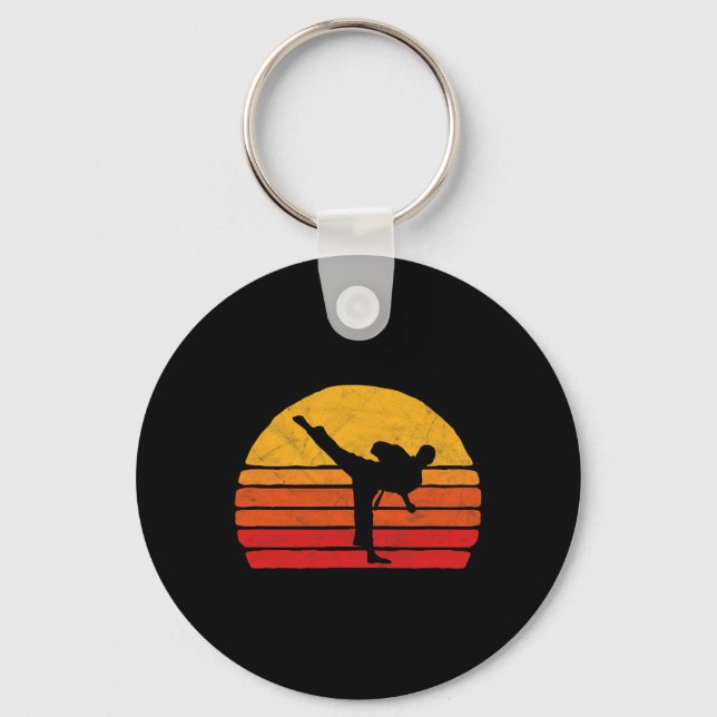 Porte-clés Graphisme de style solaire 80's avec coup de pied  (Recto)