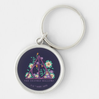 Porte-clés Graphisme des hirondelles mortes florales