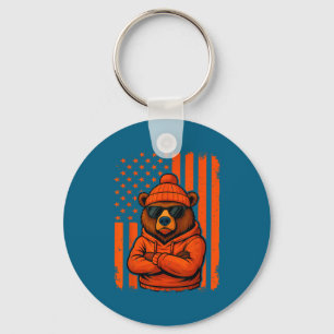 Porte-clés Graphisme d'ours vintage pour hommes femmes garçon