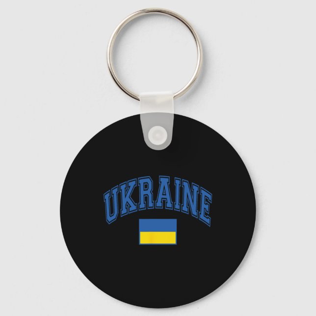 Porte-clés Graphisme du drapeau ukrainien d'Ukraine  (Recto)