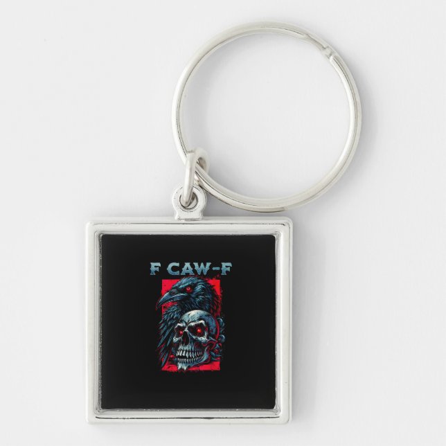 Porte-clés Graphisme humoristique de corbeau F-Caw-F (Devant)
