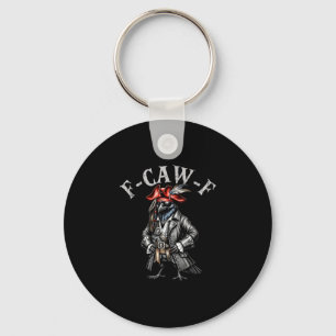 Porte-clés Graphisme humoristique d'oiseau corbeau pirate drô