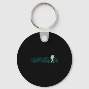 Porte-clés Graphisme minimaliste de randonnée et de camping e