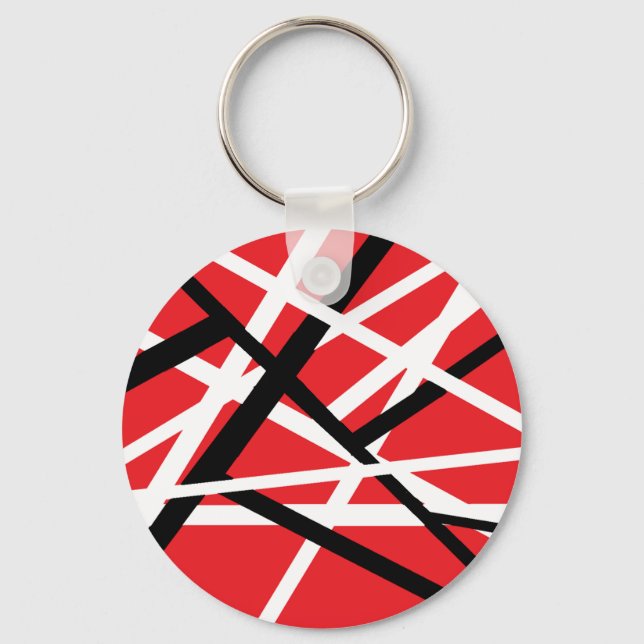 Porte-clés graphisme rouge, noir et blanc (Recto)