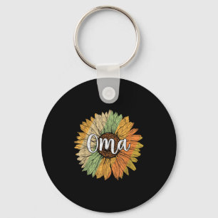 Porte-clés Graphisme tournesol d'été de style rétro pour oma