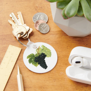 Porte-clés Grappe de raisin biologique de vin rouge vintage, 