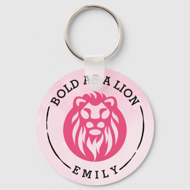 Porte-clés Gras Comme Un Porte - clé De Lion, Lion Rose (Recto)
