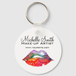 Porte-clés Gras Rainbow Lips Aquarelle Dessin maquillage beau