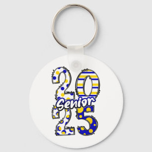 Porte-clés Gras Senior 2025 Polka Dot Stripes Graduation Styl