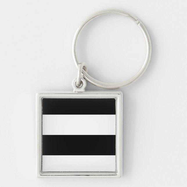 Porte-clés Gravé (noir et blanc) | Horizontal) personnalisabl (Devant)