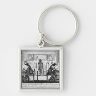 Porte-clés Graveurs de plat travaillant avec la galerie