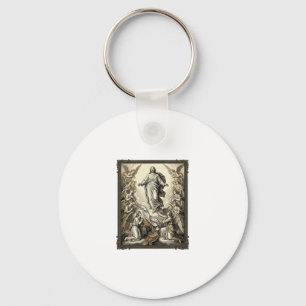 Porte-clés Gravure d'ange d'ascension vintage Vector Art_1