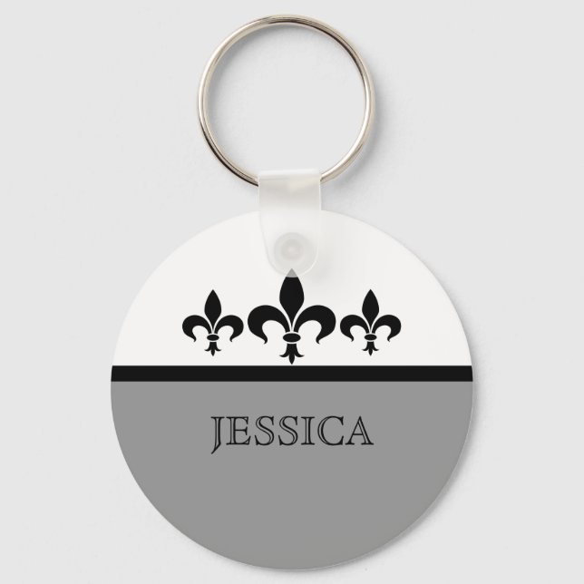Porte-clés Gray Swanky Fleur De Lis Keychain (Recto)