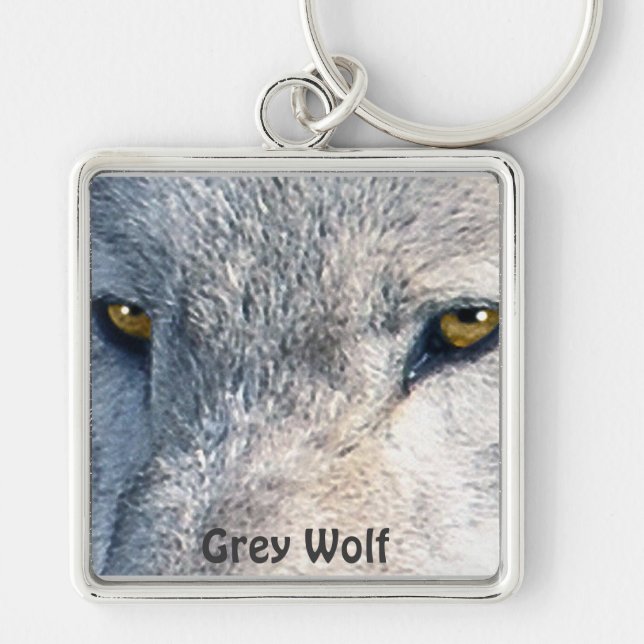 Porte-clés GRAY WOLF EYES Wildlife Art Key chain (Devant)