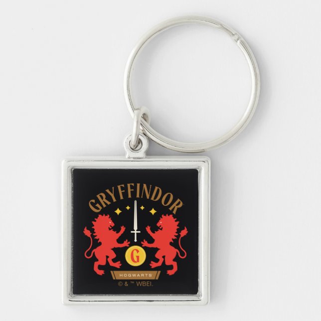 Porte-clés GRAYFFINDOR™ Maison double Lion épée graphique (Devant)