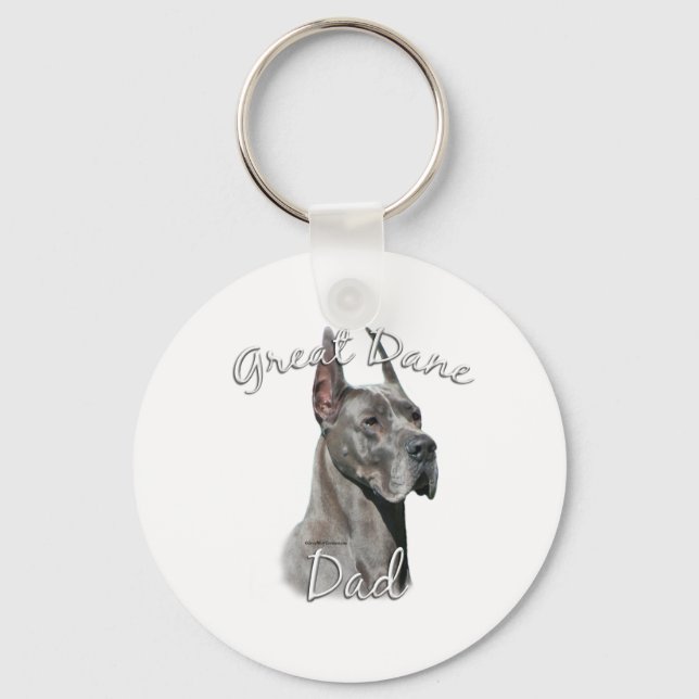 Porte-clés Great Dane (bleu) Papa 2 (Recto)