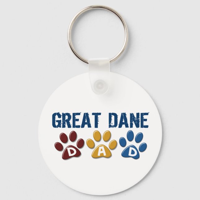 Porte-clés GREAT DANE Dad Paw Print 1 (Recto)