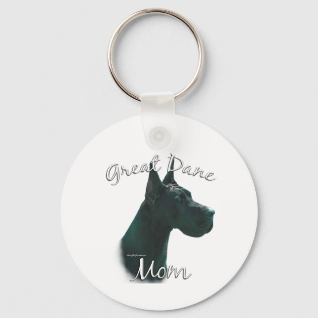Porte-clés Great Dane (noir) Maman 2 (Recto)