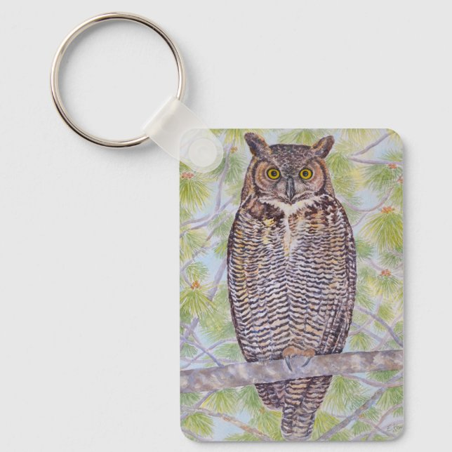 Porte-clés Great Horned Owl (Recto)